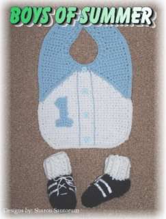 Boys and Girls of Summer Costume Bib and Bootie Crochet Pattern