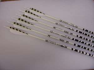   Tip Blem Snow Camo Arrows w/Traditional Barred & White Feathers (7595
