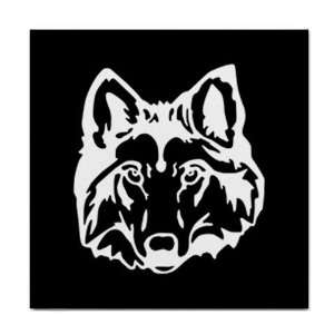    Wolf face Ceramic Tile Coaster Great Gift Idea: Office Products