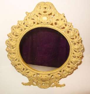   Iron Standing Victorian Vanity Mirror Tilt Easel Picture Frame  