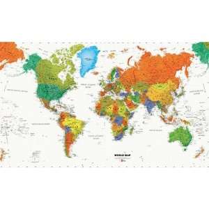  World Map 10.5 x 6 Prepasted Wallpaper Wall Mural: Home 