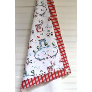  Luxembourg Baby Blanket with Red Trim: Baby