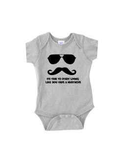   mustache cool baby onsie romper T shirt clothes tee infant retr  