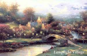 LAMPLIGHT VILLAGE Thomas Kinkade Art Postcard Cottages  
