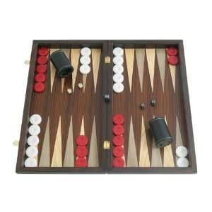   Wooden Backgammon Set with Colored Inlays   19 Large Wood Case Toys