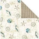 BEACHCOMBERS 12x12 Dbl Sided (2) scrapbooking papers SEASHELLS SAND