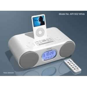  Clock Radio w/ iPod Dock   White: Electronics