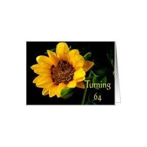  64th Birthday, yellow Gazania Card Toys & Games