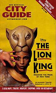 THE LION KING ON BROADWAY   COVER STORY NYC CITY GUIDE  