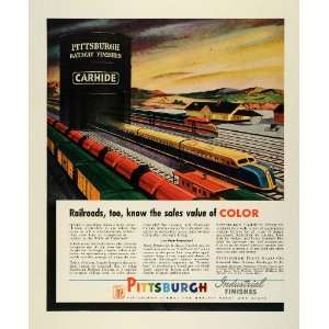  1945 Ad Pittsburgh Industrial Finishes Paints Train 