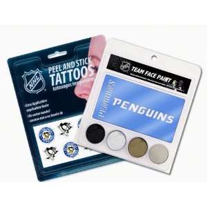  Pittsburgh Penguins Face Paint and Tattoo Pack Sports 
