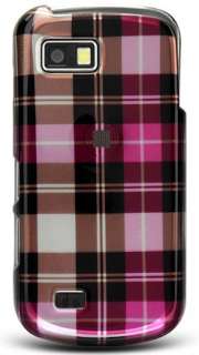 PINK PLAID COVER CASE FOR SAMSUNG BEHOLD 2 T939 PHONE  
