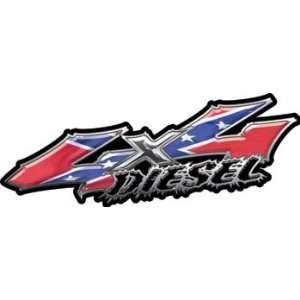  Wicked Series 4x4 Diesel Confederate Flag Decals   6 h x 18 w 