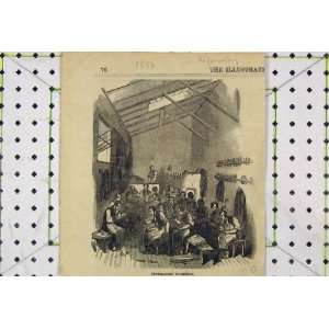  1854 Antique Print Scene Shoemakers Workshop Men Work 