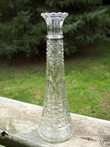 Vintage Anchor Hocking Stars and Bars Glass Bud Vase  