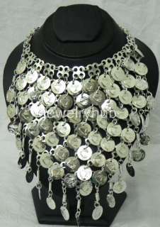 NW Kuchi Tribal Necklace Set Coin Choker Belly Dance  