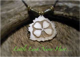 Whitetail Elk Lucky Deer Carved Art Antler Necklace Hunter Mathews or 