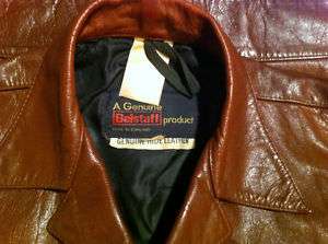 RARE 60s BELSTAFF BROWN LEATHER MOTORCYCLE JACKET m  