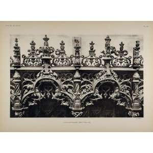  1911 Print Gothic Carving Choir Stalls Brou Church NICE 