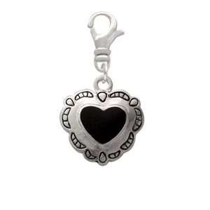  Black Concho Heart Clip On Charm Arts, Crafts & Sewing