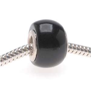  Gemstone Bead Fits Pandora Black Jasper 13.5mm (1): Arts 