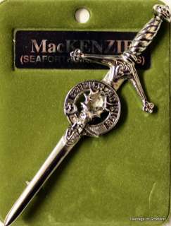 MacKenzie Seaforth Highland Clan Crest Chrome Kilt Pin  