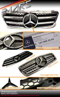 Black FCL2 Style Front Grill for Mercedes Benz E Class W210 00 02