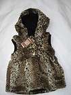 nwt juicy couture girl s faux fur leopard hooded vest