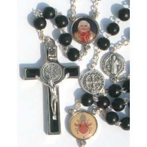  Pope Benedict XVI Commemorative Rosary   Black