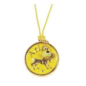  Aries Enamel Pendant and Protective Eye Symbol Necklace 