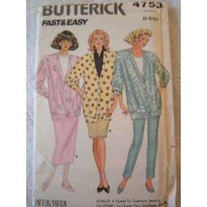 MISSES JACKET, SKIRT & PANTS SIZE 6 8 10 BUTTERICK FAST & EASY SEWING 