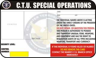 CTU Badge Counter Terrorist Unit and CTU pic Custom ID  