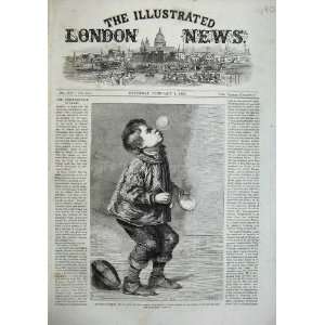  1863 Young Boy Blowing Bubbles Hunt Winter Exhibition 