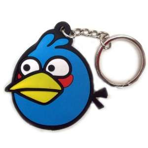  Blue Angry Birds Rubber Keychain