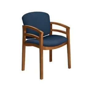   Rail Arm Wood Guest Chair, Blue and Harvest 2112CAB90