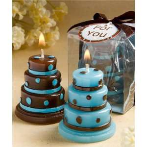  Luscious Blue And Brown Wedding Cake Candles