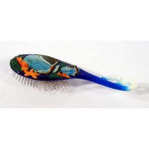  Handpainted Bluewave Tropical Fish Hair Brush: Beauty
