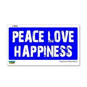 Peace Love Happiness   Window Bumper Sticker: Automotive