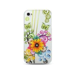  iPhone 4 Graphic Case   White with Flower and Butterfly 