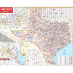   Map 762558571 Texas Wall Map 3rd Edition Railed: Office Products