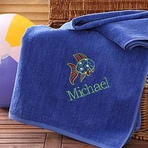  Personalized Blue Beach Towels   Beach Fun