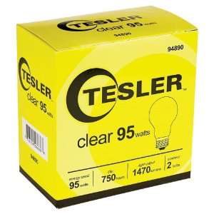  Tesler 95 Watt 2 Pack Clear Light Bulbs: Home Improvement
