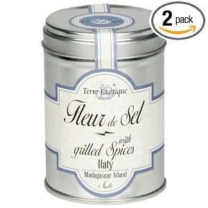 La Terre Exotique Fleur De Sel & Grilled Spices, 3.2 Ounce Tins (Pack 
