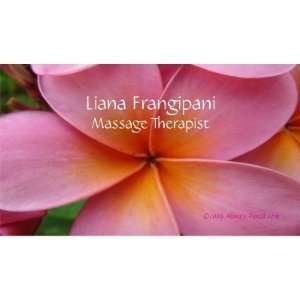  Pink Plumeria Massage Business Cards Template: Office 
