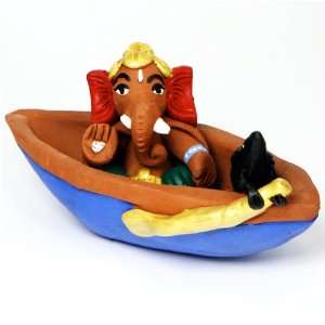  Terra cotta Ganesha Statue in Boat with Mouse: Everything 