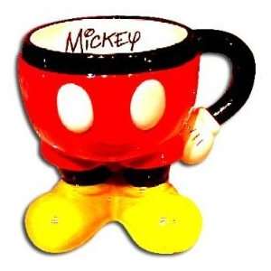 Mickey Mouse Body Parts Sculpted Ceramic Mug Glass Cup (Walt Disney 