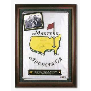  Nicklaus / Palmer Framed Auto Masters House Flag(suede 