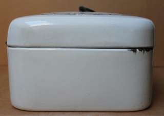   German white with top decoration enamel bread bin..1920s.  
