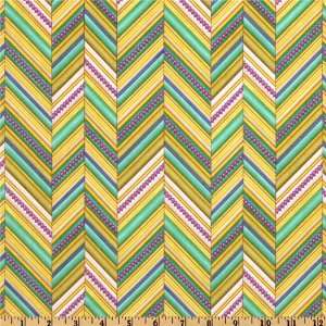  44 Wide Zu Zus Petals Zig Zag Stripe Jade Fabric By The 