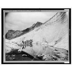    Hikers,Grasshopper Glacier,Beartooth Mountain Range